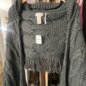 New Free People. Grey, Knit Scarf